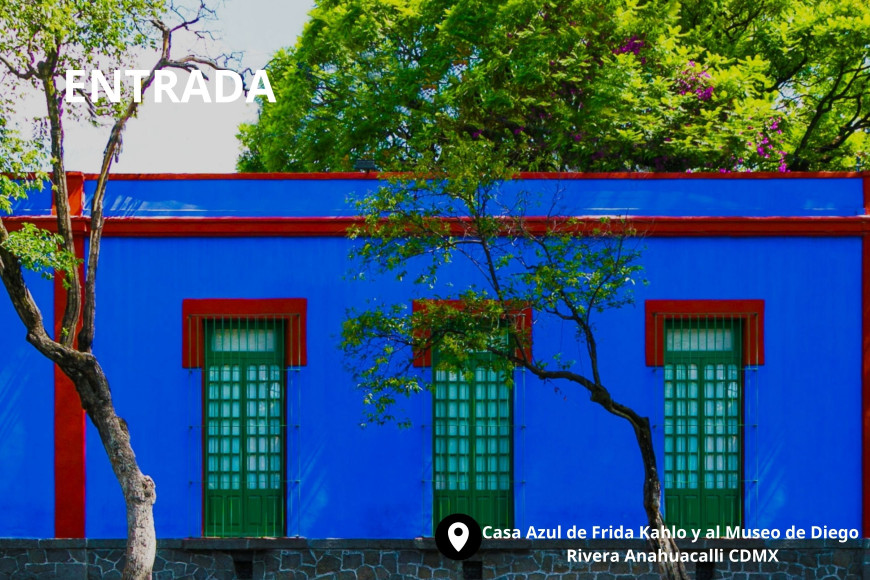 Entrada a la Casa Azul de Frida Kahlo y al Museo de Diego Rivera Anahuacalli